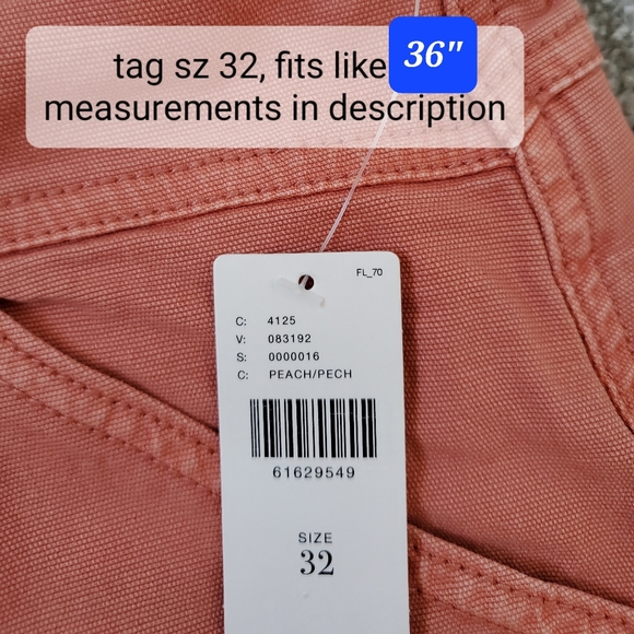 Anthropologie relaxed fit pleated shorts, 36", peach orange - Picture 7 of 11